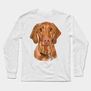 Young Vizsla Puppy Dog from sketch to portrait Long Sleeve T-Shirt